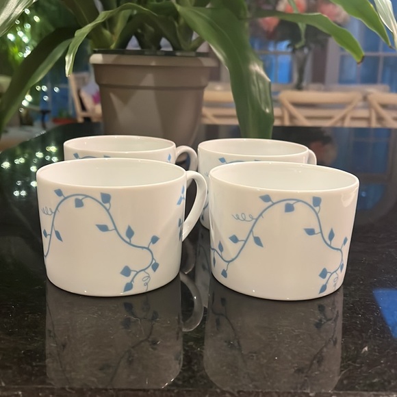 (4) Coffee / Tea Cups - Blue Climbing Creeper - Bridget Dobson - Picture 5 of 6